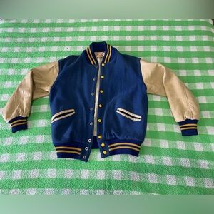 Vintage Blue and Cream Varsity Jackey